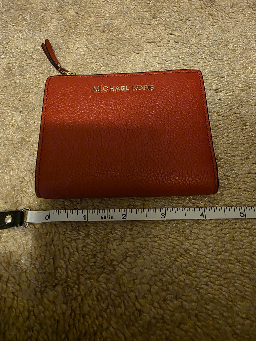 Michael Kors Red Leather Zip Wallet